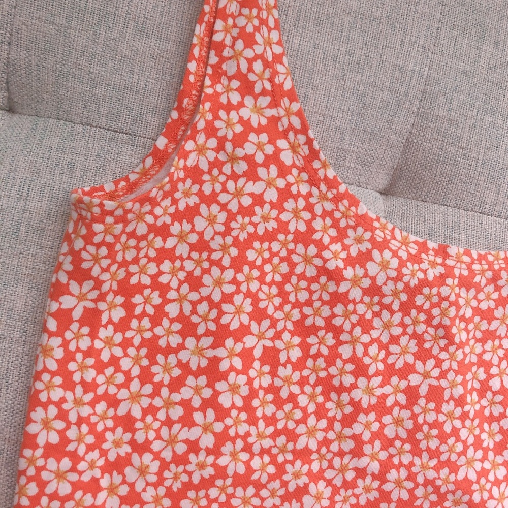Forever 21 orange flower floral tank top US S - Picture 2 of 5